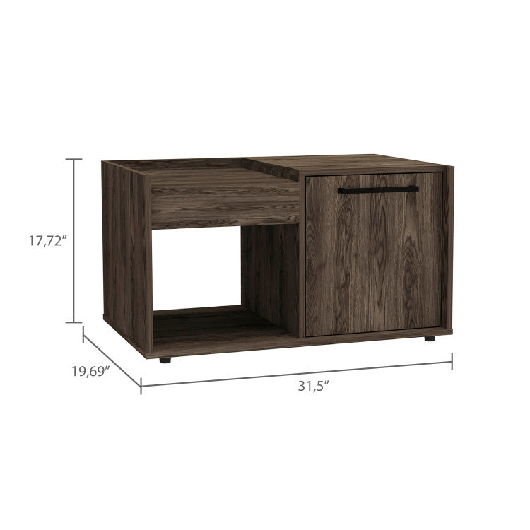 Tualatin 2 Shelf Coffee Table Dark Walnut