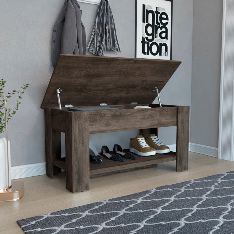 Karmen 1 Shelf Lid Top Storage Table Dark Brown