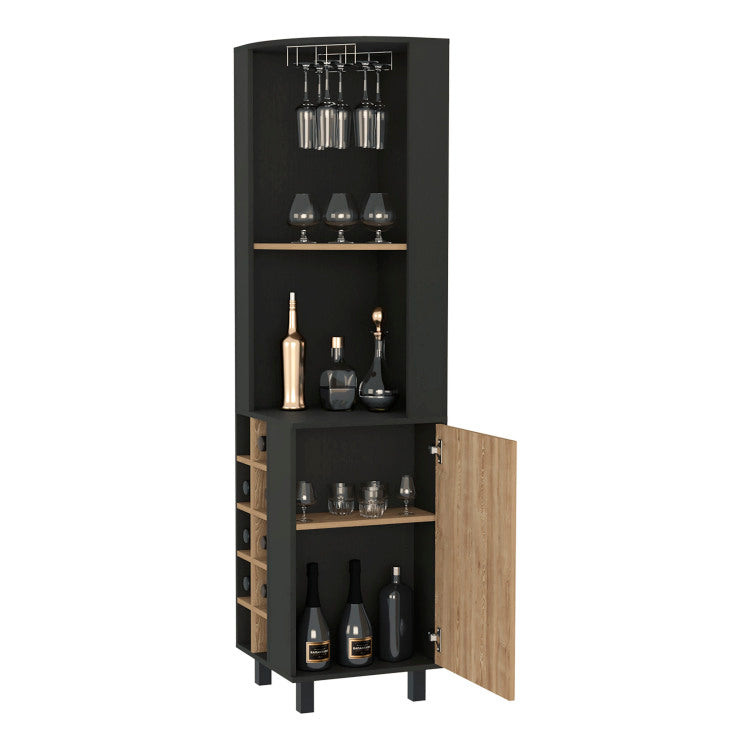 Hamden 10 Bottle 1 Shelf Bar Cabinet Wenge And Pine