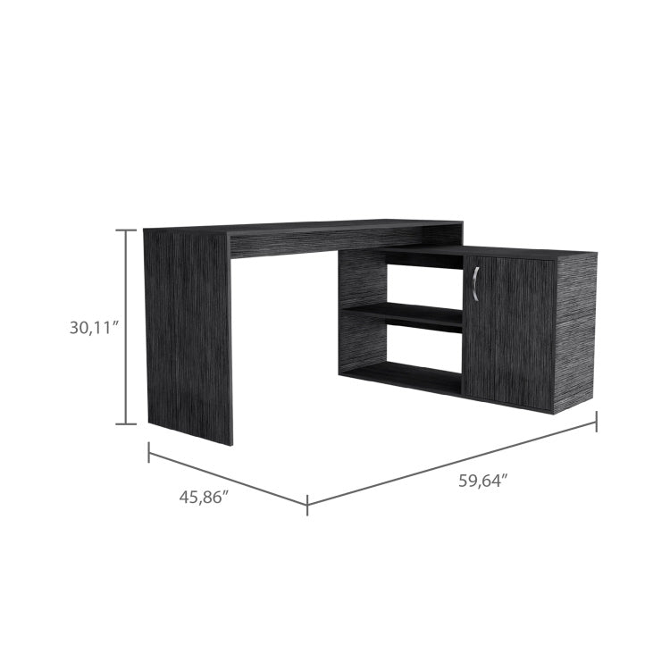 Smokey Oak 2 Shelf L Shaped Office Desk