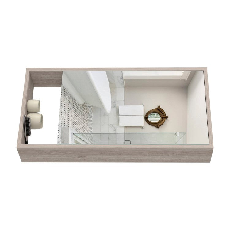Burlington Rectangle Medicine Cabinet With Mirror Light Grey