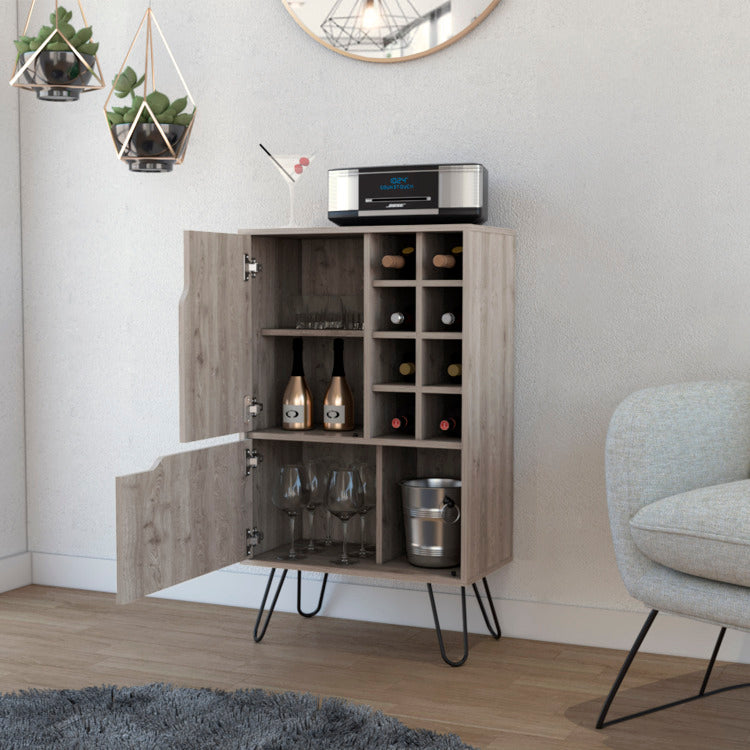 Thorndike 8 Bottle Rectangle Bar Cabinet Light Oak