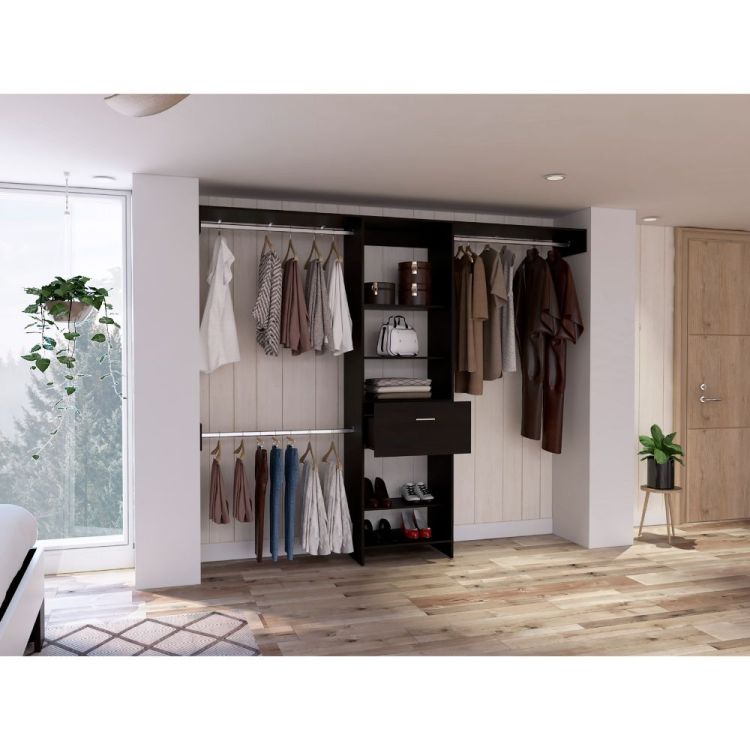 1 Drawer 4 Shelf Closet System Wenge