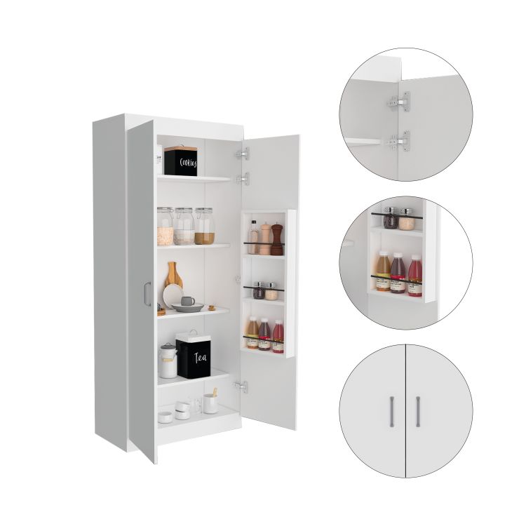 Cherry Hill 5 Shelf Pantry Cabinet White