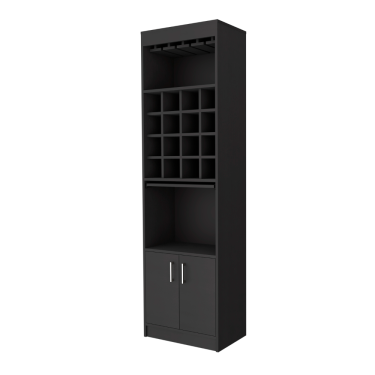 Wenge 16 Bottle 1 Shelf Bar Cabinet