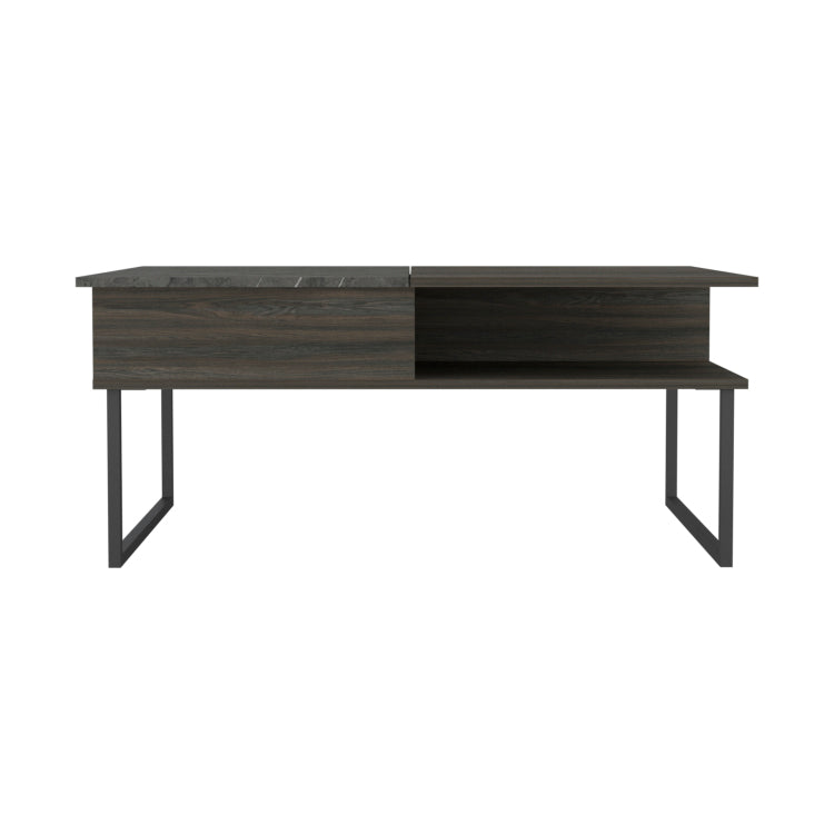 Carbon Espresso And Onyx 1 Shelf Lift Top Coffee Table