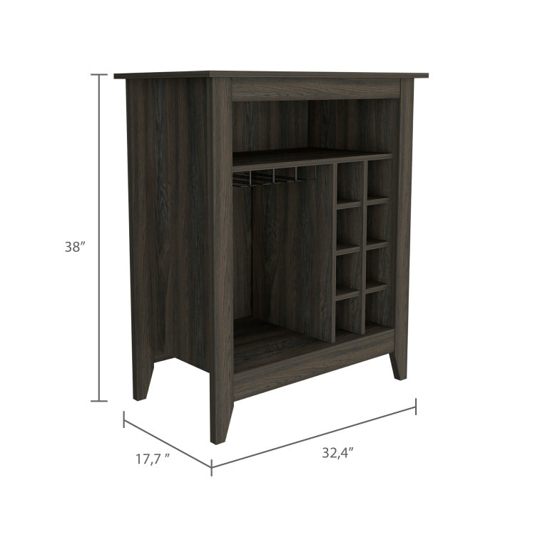 Canaan 6 Bottle 1 Drawer 1 Shelf Bar Cabinet Carbon Espresso