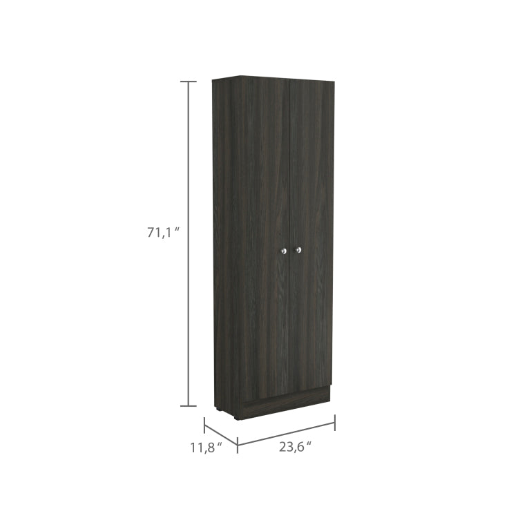 Rectangle 2 Door Storage Tall Cabinet Carbon Espresso And Wenge