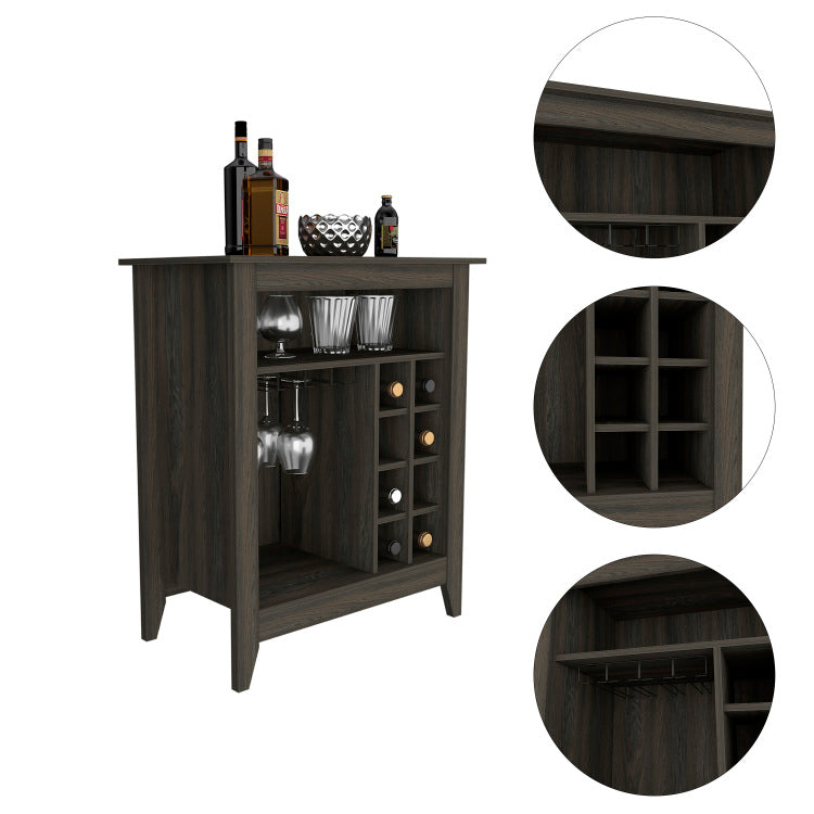 Canaan 6 Bottle 1 Drawer 1 Shelf Bar Cabinet Carbon Espresso