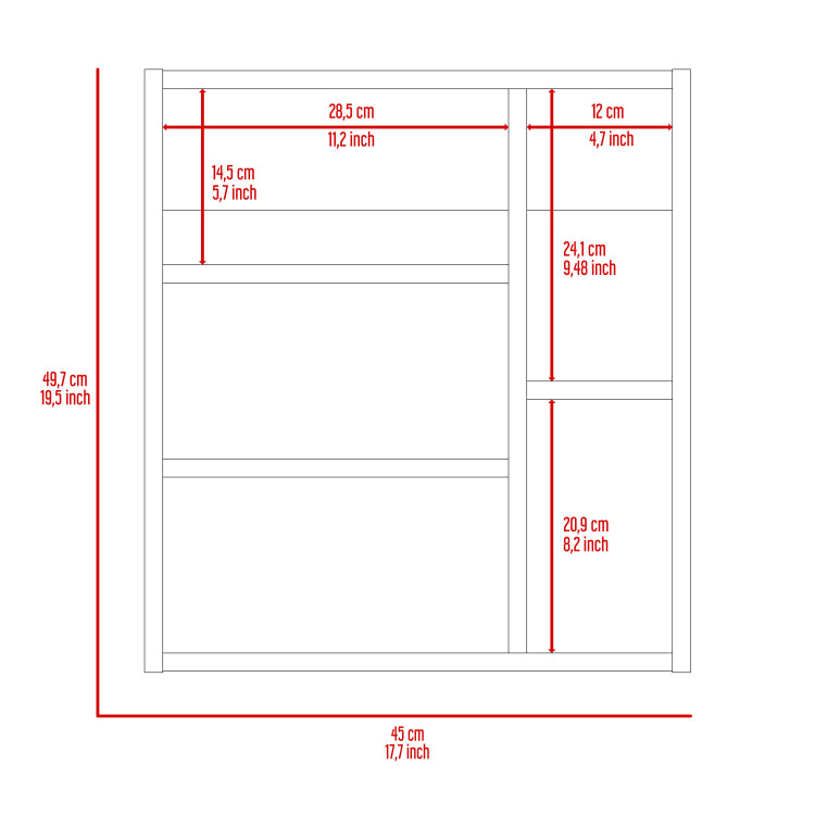 1 Shelf Rectangle Medicine Cabinet With Mirror Wenge