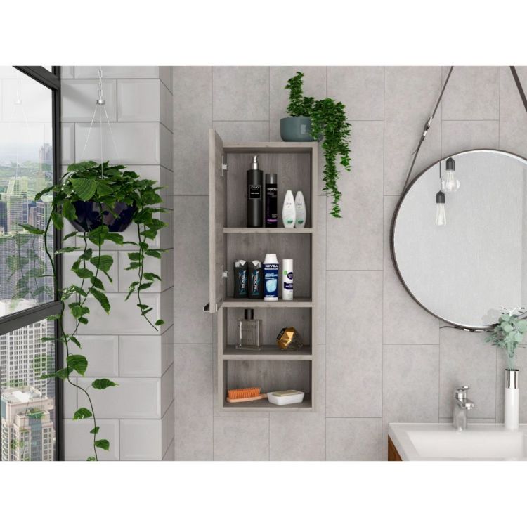 Light Grey 2 Shelf Bathroom Cabinet