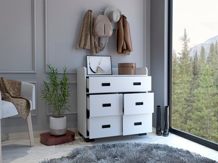 Edgemont 5 Drawer Dresser White