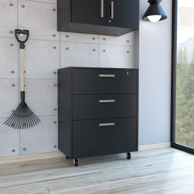 3 Drawer Rectangle Chest With Caster Wenge