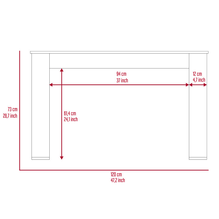Lacey Rectangle Computer Desk Smokey Oak