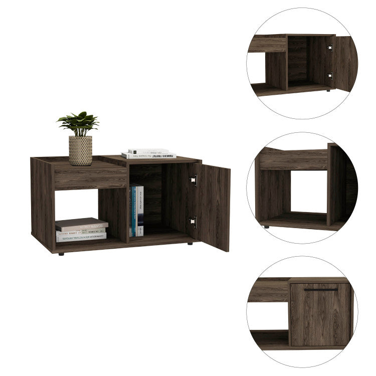 Tualatin 2 Shelf Coffee Table Dark Walnut