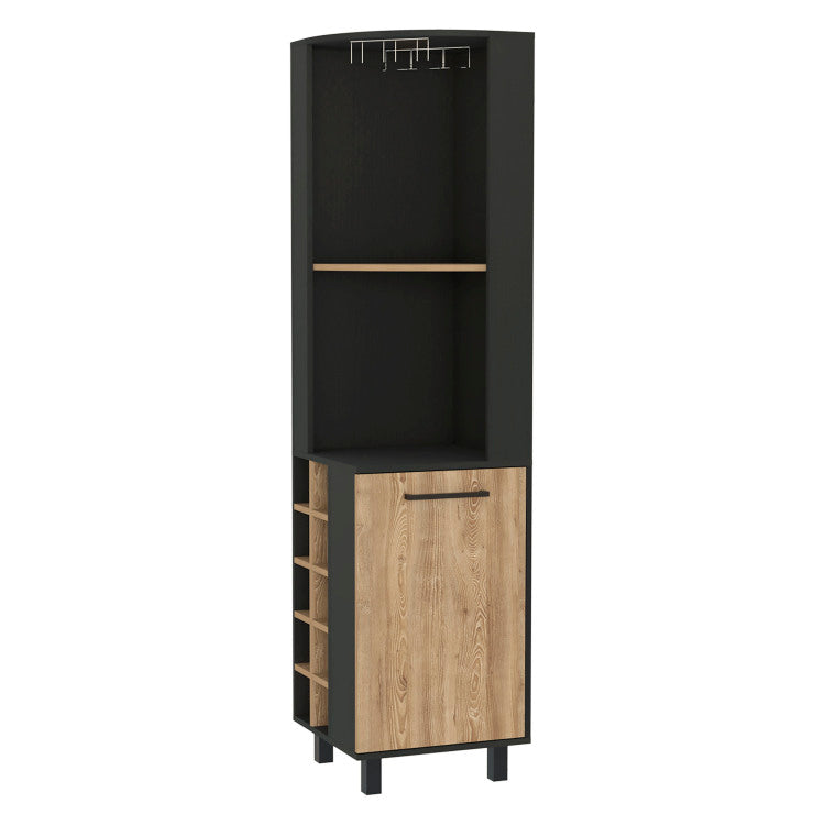 Hamden 10 Bottle 1 Shelf Bar Cabinet Wenge And Pine