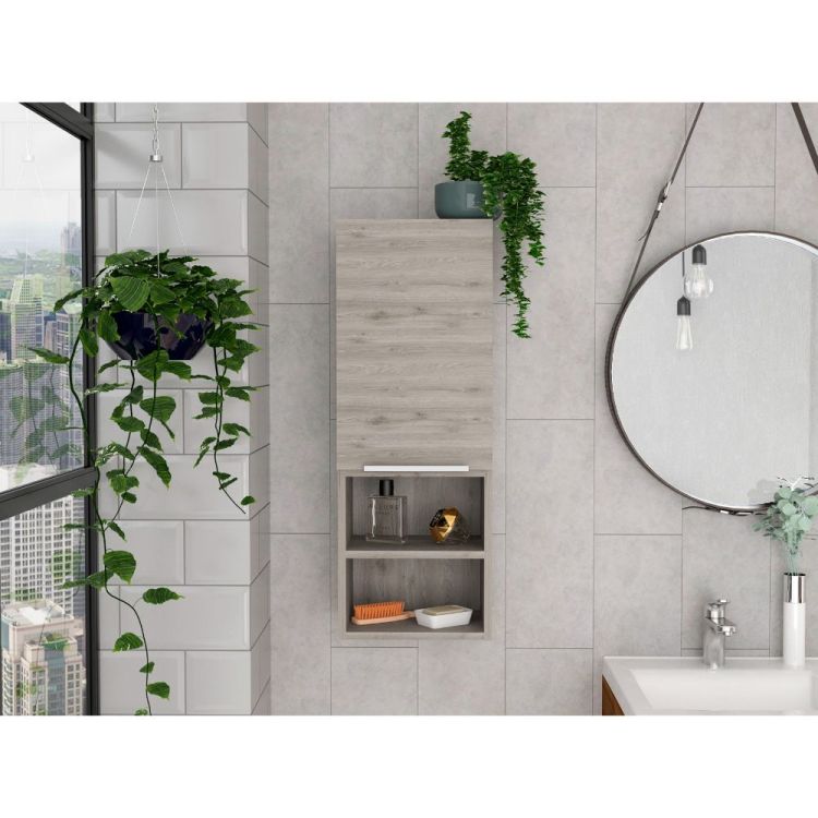 Light Grey 2 Shelf Bathroom Cabinet