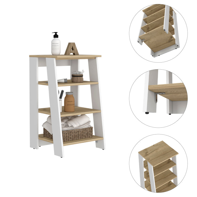 Nashua 4 Shelf Linen Cabinet Light Oak And White