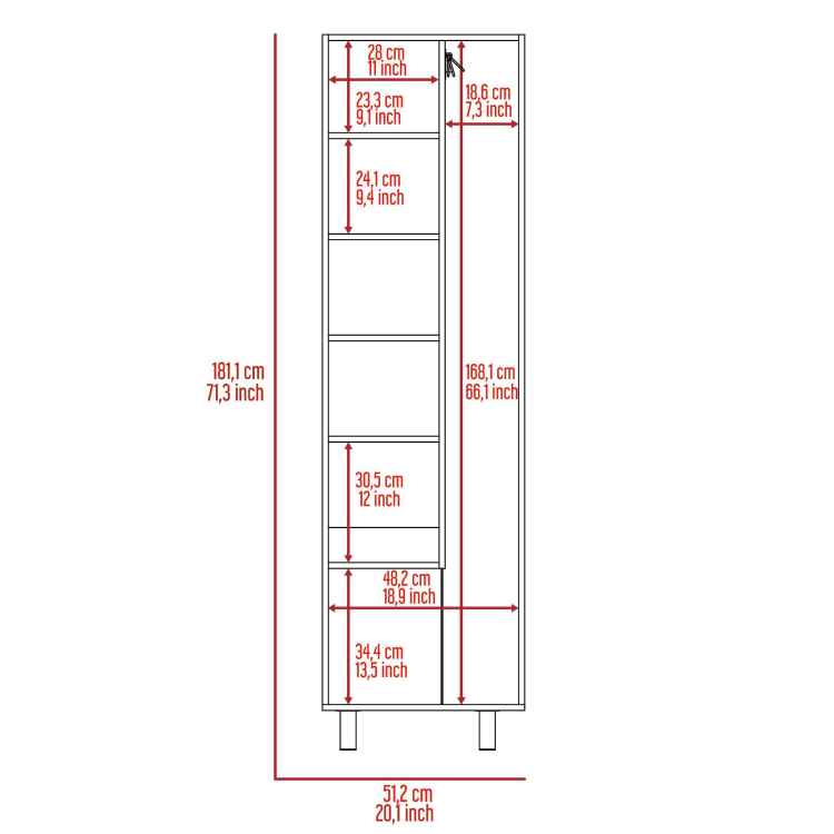 Halifax 2 Door Rectangle Closet Pantry White