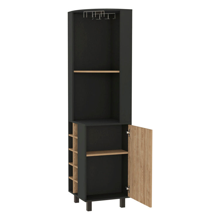 Hamden 10 Bottle 1 Shelf Bar Cabinet Wenge And Pine