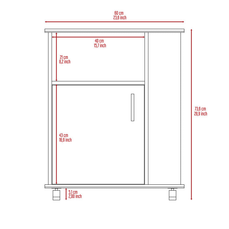 4 Shelf Microwave Cabinet With Caster Wenge