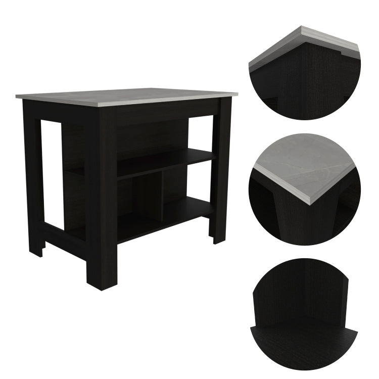 3 Shelf Kitchen Island Wenge And Ibiza Marble