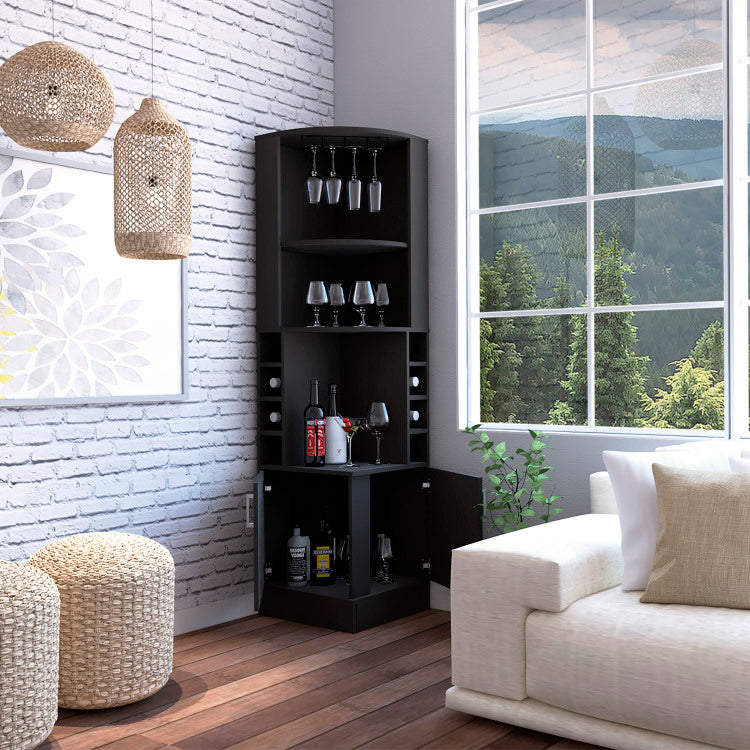 Jamesport 4 Bottle 2 Shelf Bar Cabinet Wenge