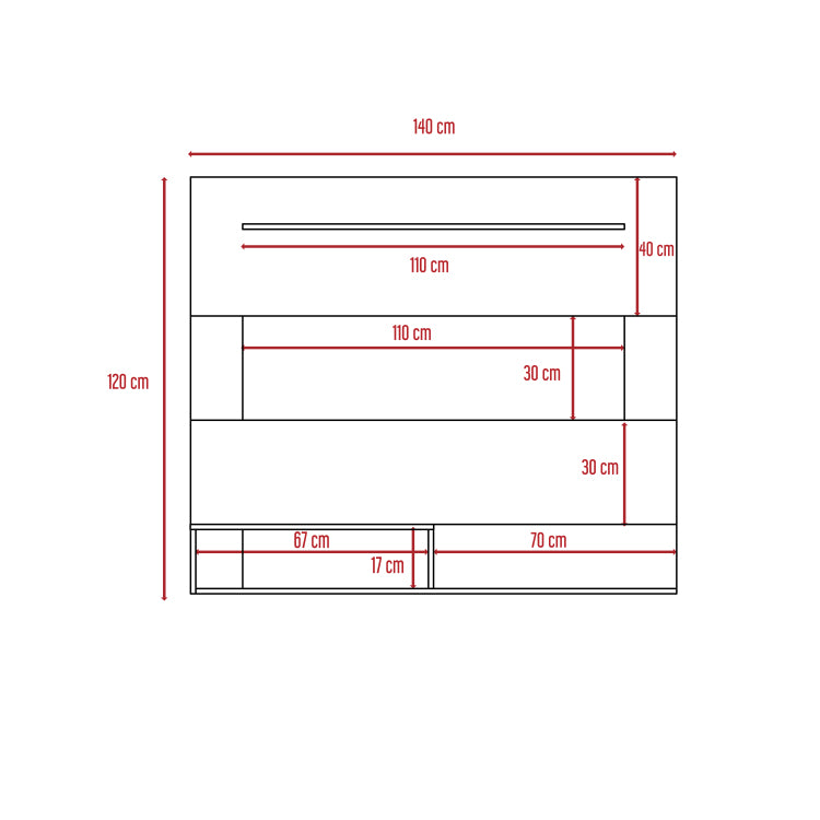 Forest Hills 3 Shelf Floating Entertainment Center Light Pine