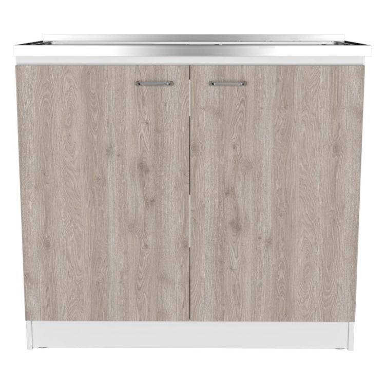 Brookeline Rectangle 2 Door Utility Sink And Cabinet White And Light Gray