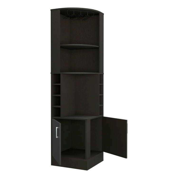 Jamesport 4 Bottle 2 Shelf Bar Cabinet Wenge