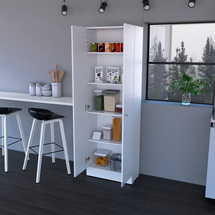 Buxton Rectangle 2 Door Storage Tall Cabinet White