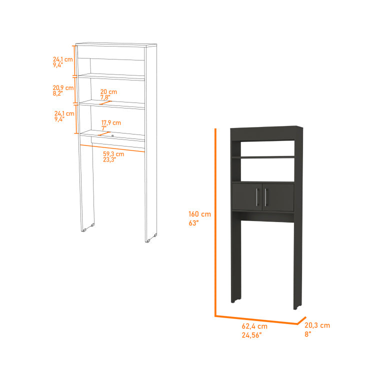 Morley 2 Shelf Over The Toilet Cabinet Wenge