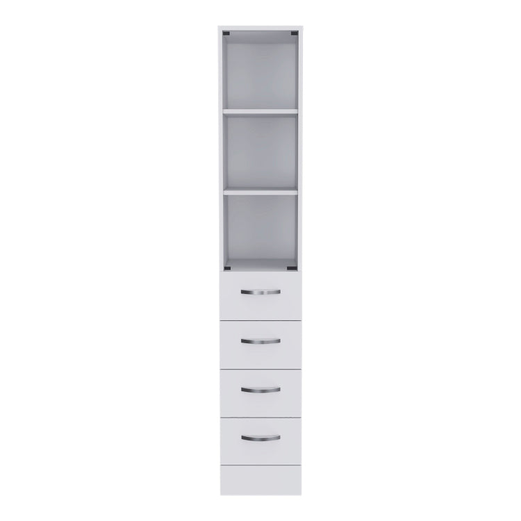 White 3 Drawer 3 Shelf Linen Cabinet