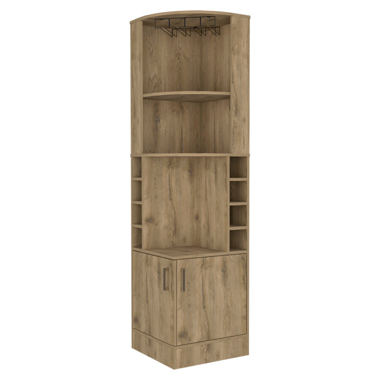 Macadamia 8 Bottle 2 Shelf Bar Cabinet