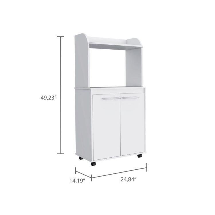 Charlotte 1 Shelf 2 Door Kitchen Pantry White