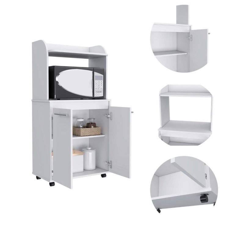 Charlotte 1 Shelf 2 Door Kitchen Pantry White