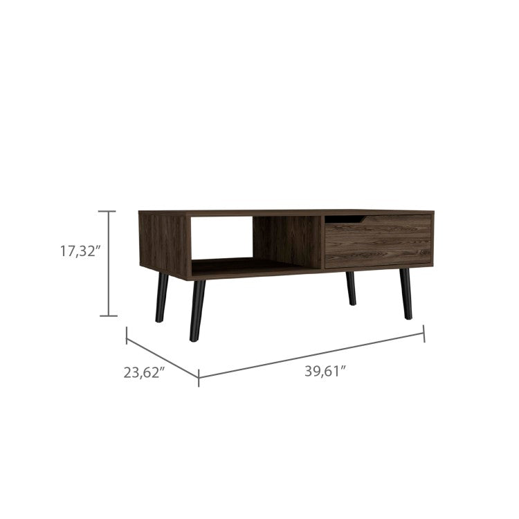 Haven 1 Drawer 1 Shelf 12 Bottle Wine Cabinet Dark Walnut