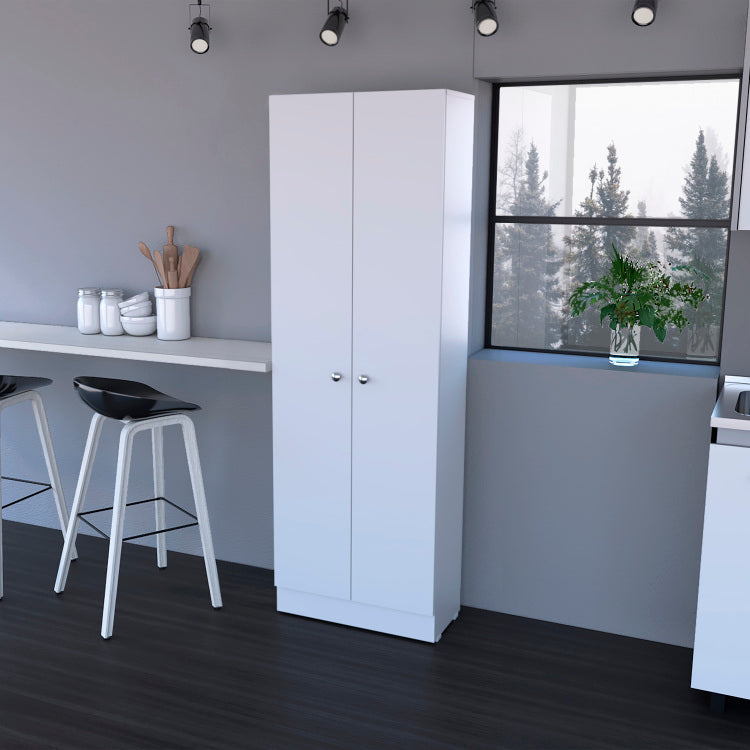 Buxton Rectangle 2 Door Storage Tall Cabinet White