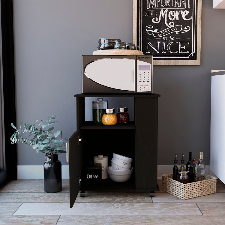 4 Shelf Microwave Cabinet With Caster Wenge