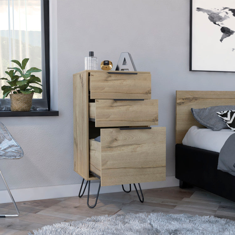 Meriden 3 Drawer Rectangle Dresser Light Oak