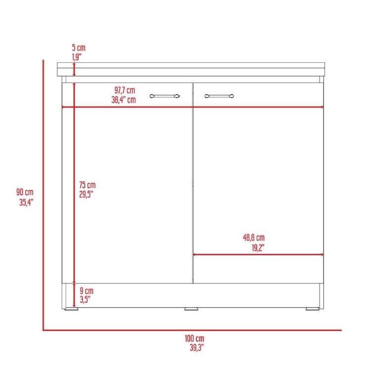 Brookeline Rectangle 2 Door Utility Sink And Cabinet White And Light Gray