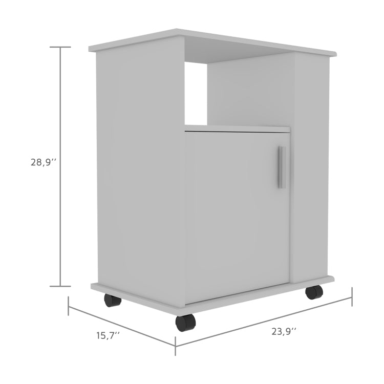 Correy 4 Shelf Microwave Cabinet With Caster White