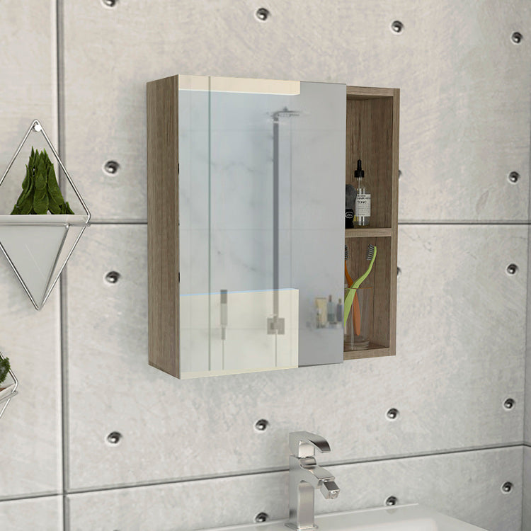 Whirlwind 1 Shelf Rectangle Medicine Cabinet With Mirror Light Oak