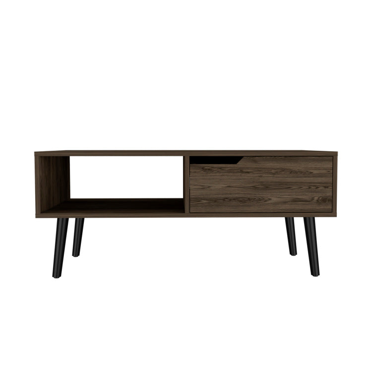 Haven 1 Drawer 1 Shelf 12 Bottle Wine Cabinet Dark Walnut