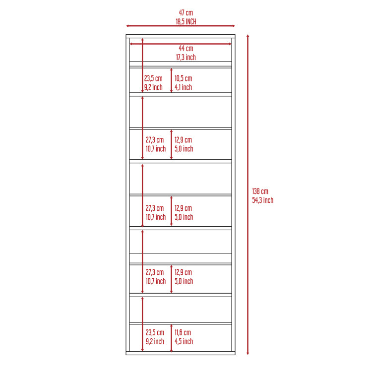Montauk 5 Shelf Wall Mounted Shoe Cabinet With Mirror Door White