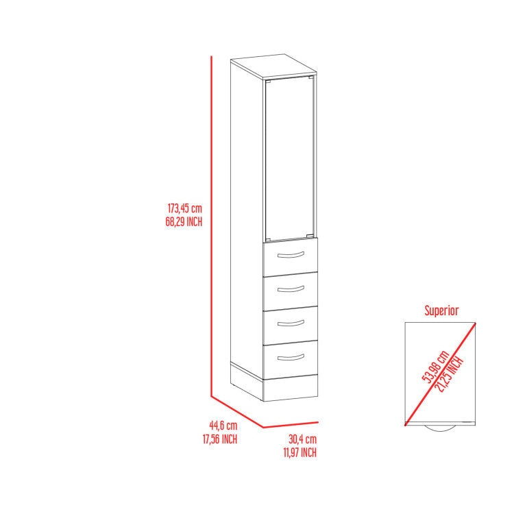 White 3 Drawer 3 Shelf Linen Cabinet