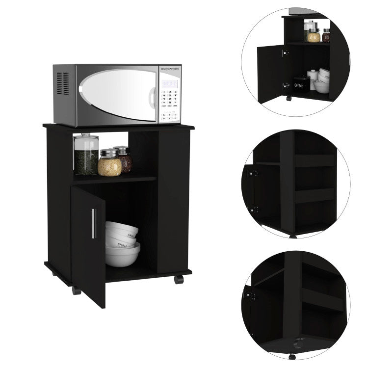 4 Shelf Microwave Cabinet With Caster Wenge