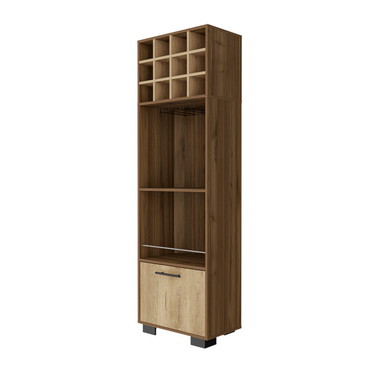 Jackson 12 Bottle 2 Shelf 1 Drawer Bar Cabinet Mahagony And Macadamia
