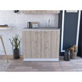 Brookeline Rectangle 2 Door Utility Sink And Cabinet White And Light Gray