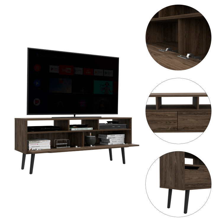 Haven 2 Drawer 3 Shelf Tv Stand Dark Walnut